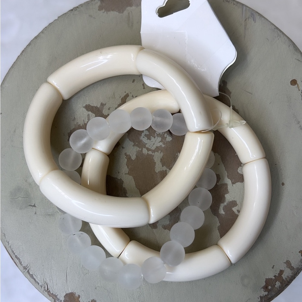 Neutral Squad Stretch Bracelet Stack